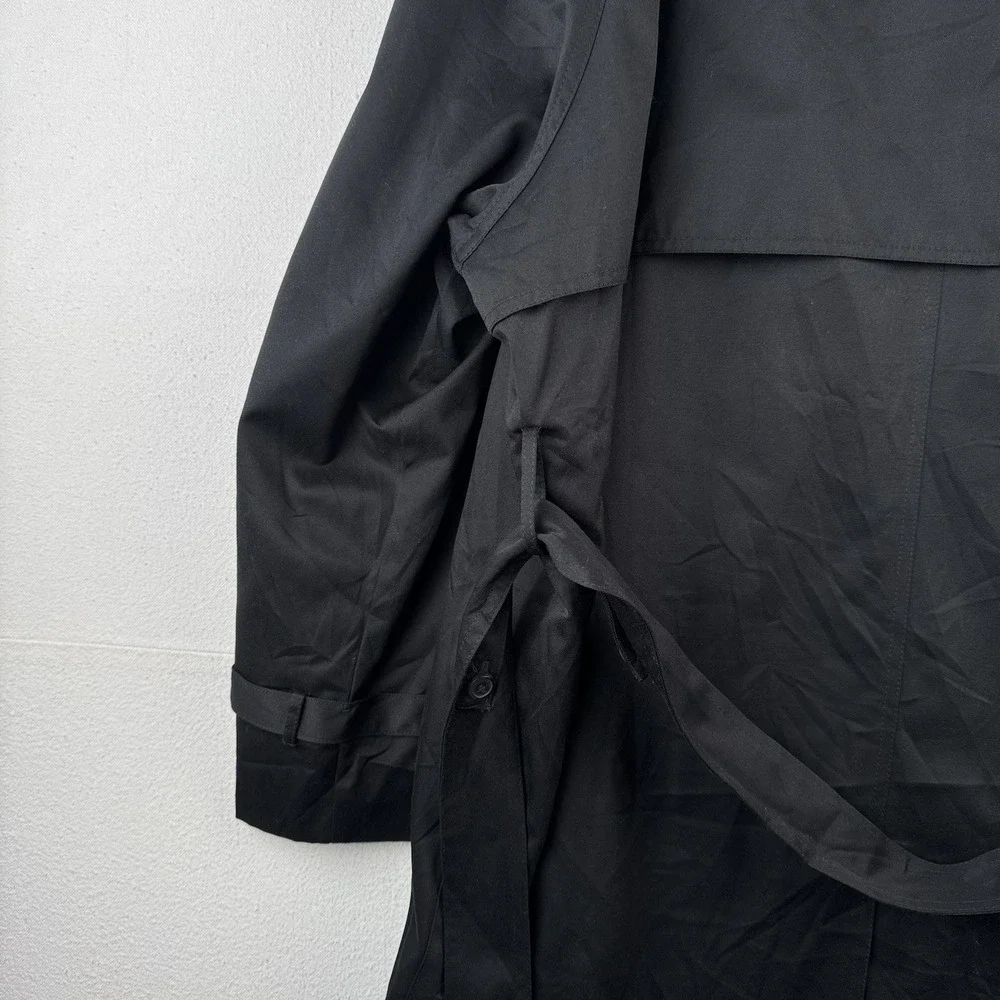 Ralph Lauren Black Trench Coat OverCoat Quilted Cotton Blend Lined Insulated 48R